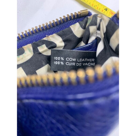 Marc by Marc Jacobs Coin Purse Card Case Cobalt Blue and Gold Cow Leather - Picture 5 of 9
